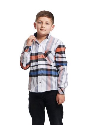 Camisa Leñadora Niño Multicolor Naranja Deusero