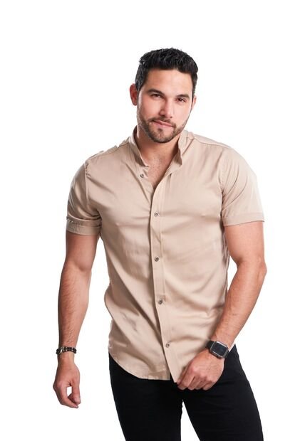 Camisa Seda Fria Beige Deusero