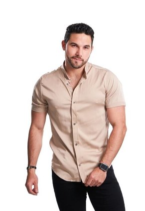 Camisa Seda Fria Beige Deusero