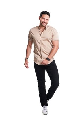 Camisa Seda Fria Beige Deusero