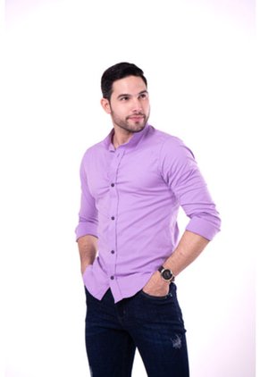 Camisa Manga Larga En Popelina Morada