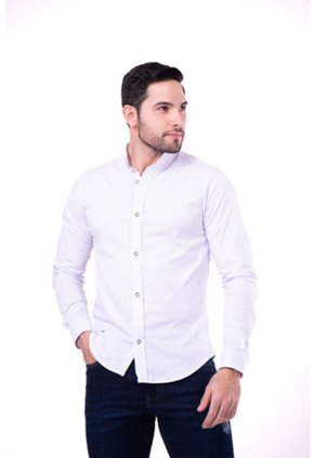 Camisa Manga Larga En Popelina Blanca