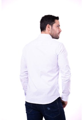 Camisa Manga Larga En Popelina Blanca