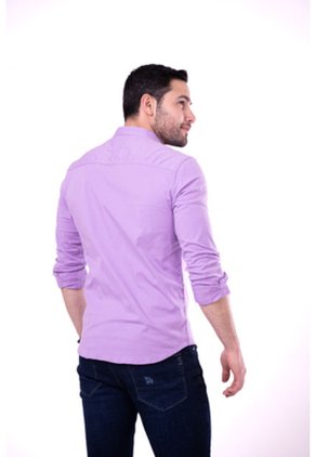 Camisa Manga Larga En Popelina Morada