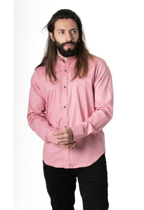 Camisa Manga Larga En Popelina Palo De Rosa Oscuro
