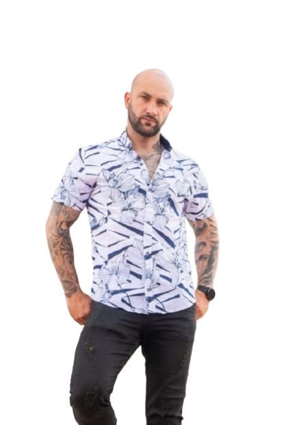 Camisa Hibisco Azul