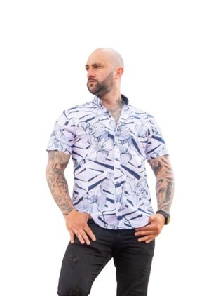 Camisa Hibisco Azul
