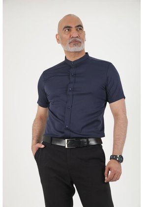 Camisa Seda Fria  Azul Oscuro Deusero