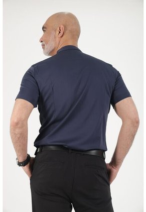 Camisa Seda Fria  Azul Oscuro Deusero