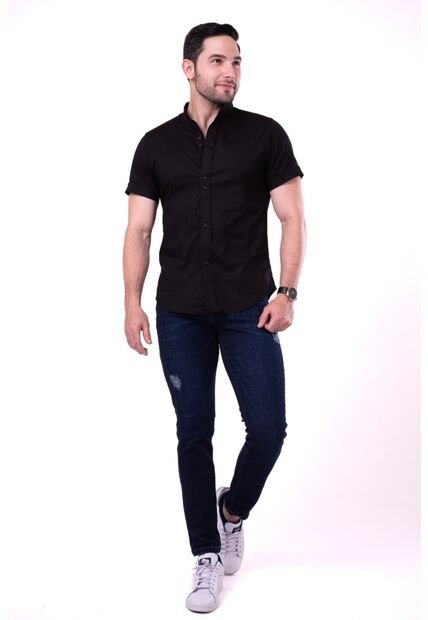 Camisa Popelina Negro Deusero