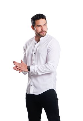 Camisa Chalis Manga Larga Blanca Deusero