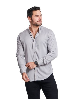 Camisa Chalis Manga Larga Plata Deusero