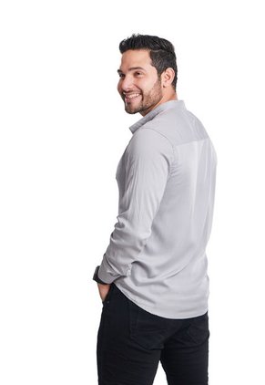 Camisa Chalis Manga Larga Plata Deusero