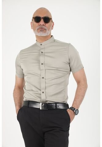 Camisa Seda Fria  Verde Seco Deusero Camisas Deusero