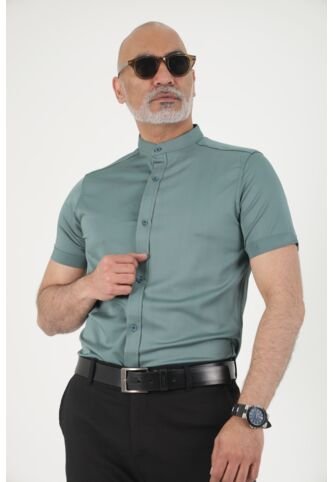 Camisa Seda Fria Verde Medio Deusero Camisas Deusero