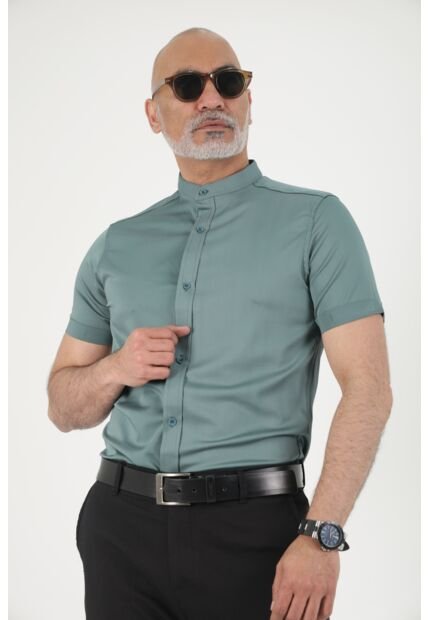 Camisa Seda Fria Verde Medio Deusero