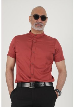 Camisa Seda Fria Terracota Deusero