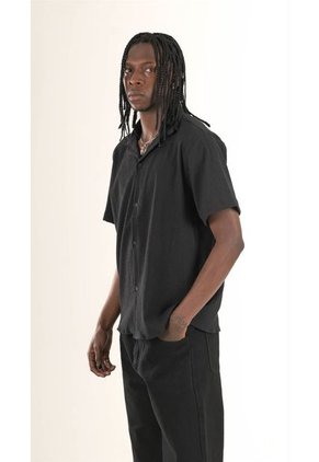 Camisa Tejido Negra Grietas