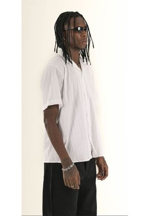 Camisa Tejido Blanco Líneas