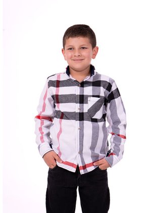 Camisa Leñadora Niño Fondo Blanco Deusero