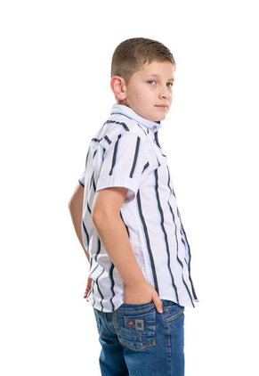 Camisa Niño Rayas Azul Bebe Deusero