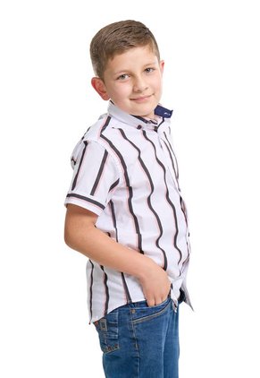 Camisa Niño Rayas Palo De Rosa Deusero