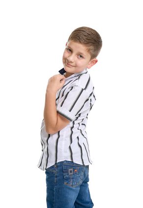 Camisa Niño Rayas Oliva Deusero