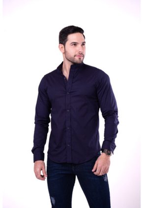 Camisa Manga Larga Azul Oscuro