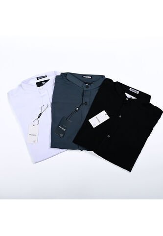 Pack X 3 Blanco + Negro+ Gris Oscuro Deusero Camisas Deusero