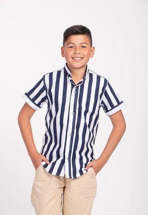 Camisa Niño Rayas Clasicas Navy  Deusero