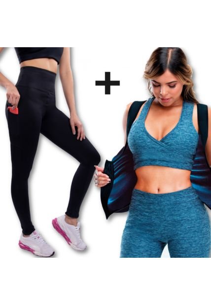 Leggins Deportivo Con Bolsillo +Fajas Chaleco Térmico Reductor De Abdomen  Con Broches Para Mujer 762175501920 - Compra Ahora | Dafiti Colombia