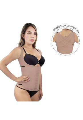 Corrector De Postura Ortopédicos Alta Compresión En Espalda Para Mujer Color Negro Efecto Invisible PowerNet Negro 3014