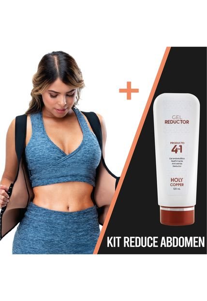 Super Combo FAJA Chaleco Térmico Reductor, Mujer En COBRE+ GEL Termo Reductor