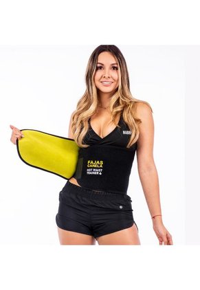 Faja Cinturilla Reductora De Abdomen Hot Waist Trainer Negro Amarillo Unisex 1927U
