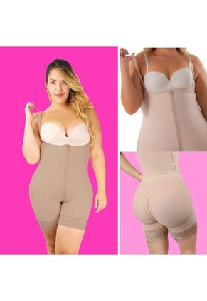 Body Fajas Reductora Con Tirantas Levanta Cola Control Abdomen Para Mujer