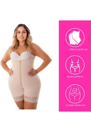 Body Fajas Reductora Con Tirantas Levanta Cola Control Abdomen Para Mujer