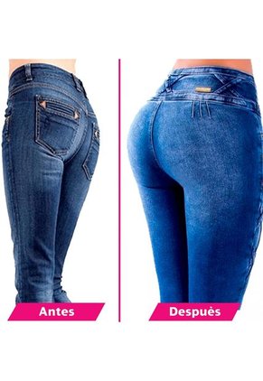 Leggins Biker Lycra Deportiva Control Abdomen Levanta Cola Para Mujer Azul Jaspe 762135