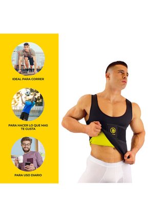 Faja Chaleco Deportivo Térmico Reductor De Abdomen Para Adelgazar Para Hombre Lleva Gratis Cinturón De Fuerza 19302