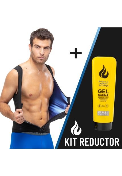 Faja Chaleco Deportivo Térmico Reductor De Abdomen Para Hombre + Gel Reductor De Abdomen 120 Ml