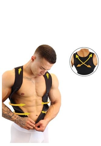 Corrector De Postura Con Cremallera -Ortopédicos-Alta Compresión En Espalda-Color Negro-Efecto-Invisible-PowerNet Para Hombre Canela By Elvira Burgos