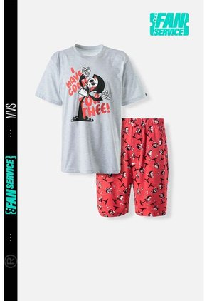 Pijama De Billy Y Mandy Gris Y Roja De Pantalón Corto Para Hombre L