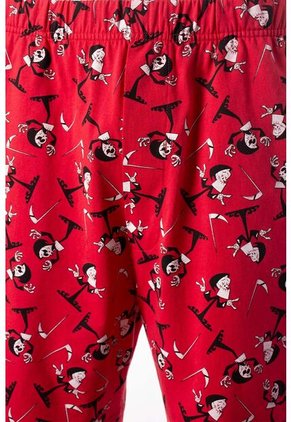 Pijama De Billy Y Mandy Gris Y Roja De Pantalón Corto Para Hombre XS