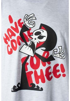 Pijama De Billy Y Mandy Gris Y Roja De Pantalón Corto Para Hombre