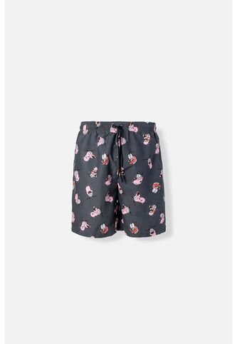 Pantaloneta De Baño De Coraje Con Cordón Gris Para Hombre L CARTOON NETWORK
