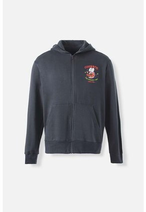 Buzo De Coraje Gris Con Capucha Para Hombre L