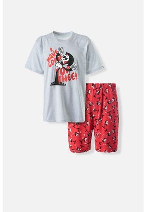 Pijama De Billy Y Mandy Gris Y Roja De Pantalón Corto Para Hombre S
