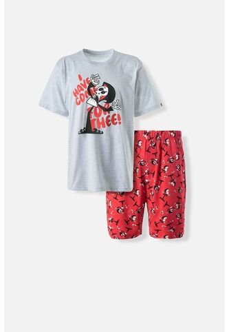 Pijama De Billy Y Mandy Gris Y Roja De Pantalón Corto Para Hombre M CARTOON NETWORK