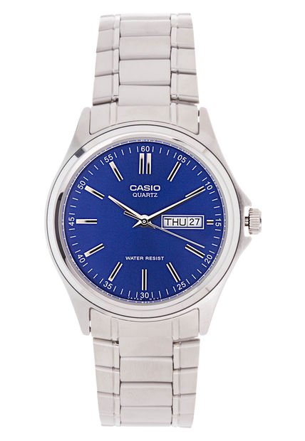 Reloj Casio Plateado-Azul