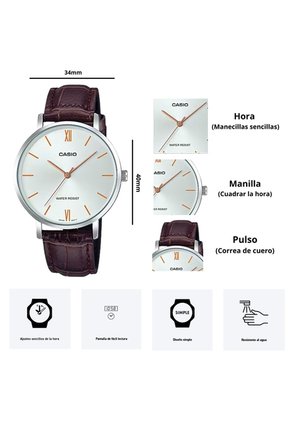 Reloj Casio Mujer LTP-VT01L-7B2 Diseño Elegante