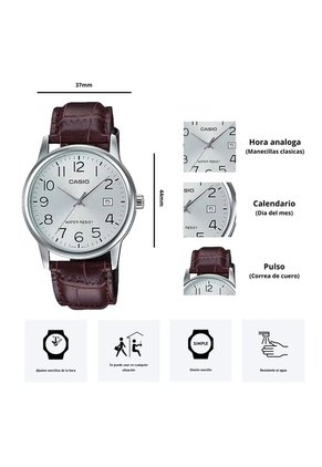 Reloj Casio Referencia MTP-V002L-7B2 Diseño Elegante